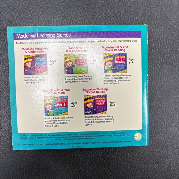 Madeline 1st & 2nd Grade Math Ages 6-9 Learning As Is PC CD 1999 - Picture 3 of 3
